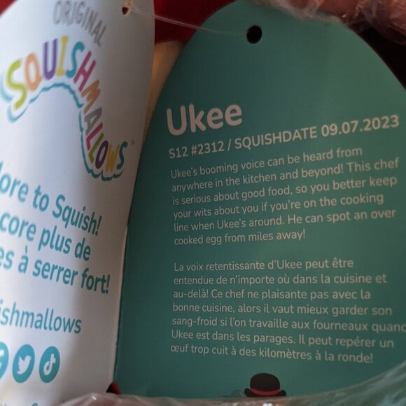 NWT 12" Ukee Clown Squishmallows Blue Hair Plaid Plushie Circus Steampunk Gift - Picture 5 of 5